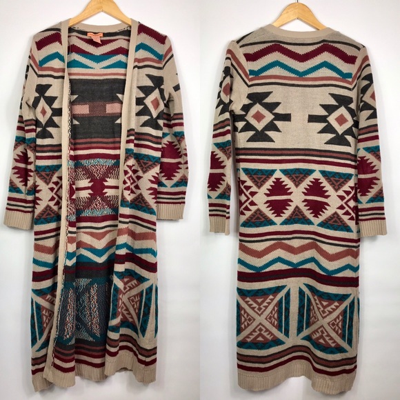 Aztec print duster cardigan Clearance